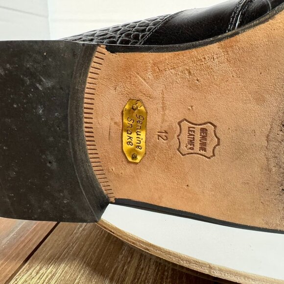 Stacy Adams Men's Genuine Snake Skin and Leather  Men's Size 12M Black Lace up D - Picture 11 of 11